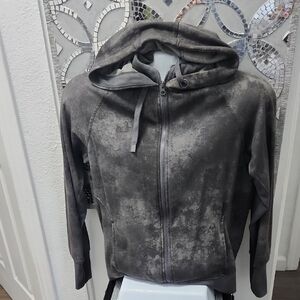 Gray Hooded Zip-Up Jacket